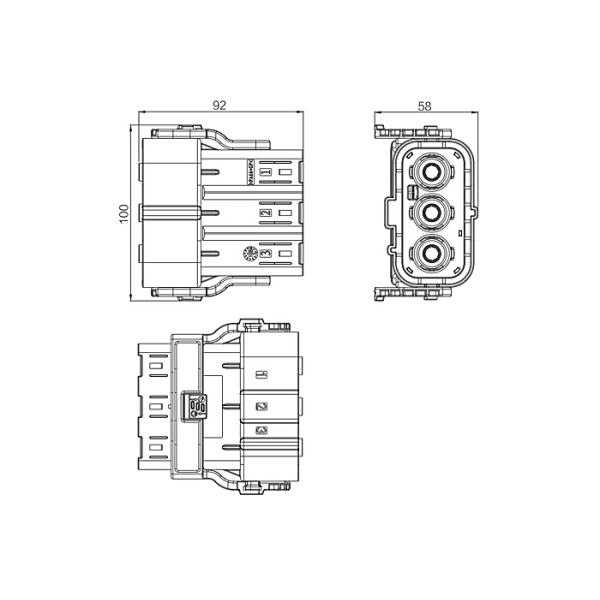 3 Pin DC Power HVIL EV Battery Connector IP67 Waterproof