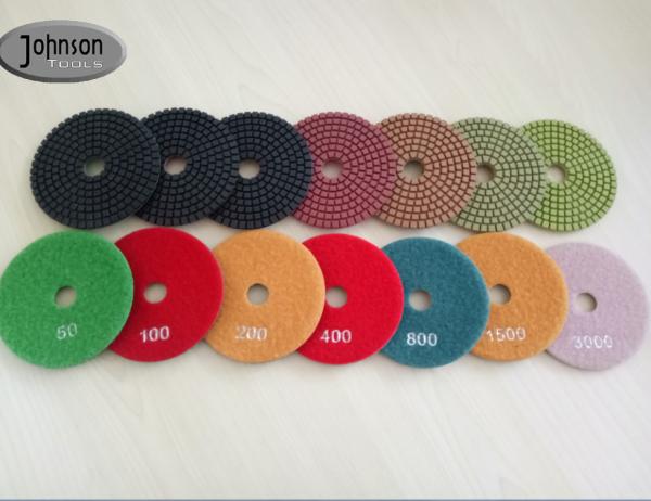 Quality 100mm Diamond Stone Polishing Pads / Wet Granite Polishing Pads for sale