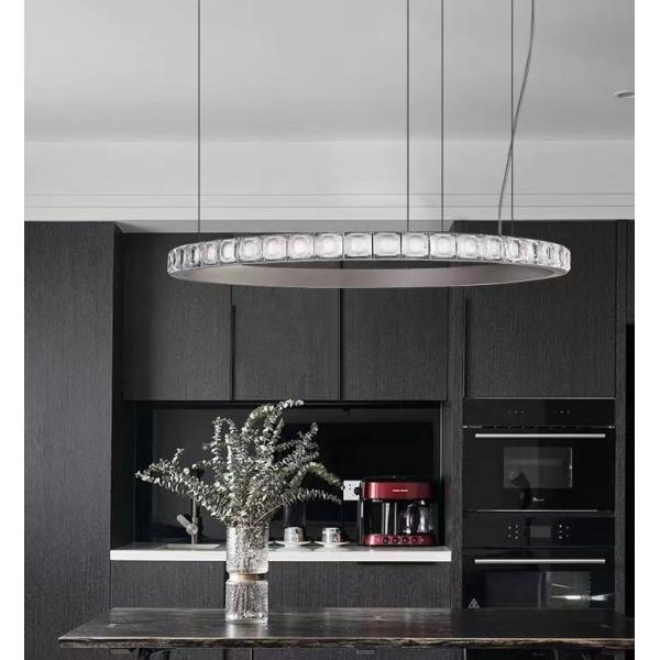 Decorative Lamp Led Chandelier Chrome Round Ring Lighting Large Modern Crystal Chandelier