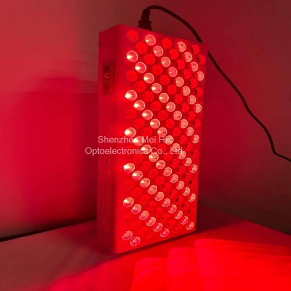 Close-up view of red light therapy panel LEDs and construction details