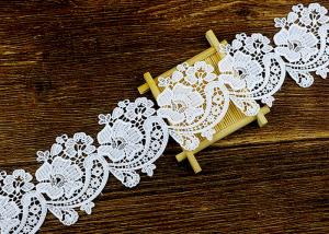 China Floral Guipure Water Soluble Lace Trims With Heavy Embroidery For Dresses Ribbon wholesale