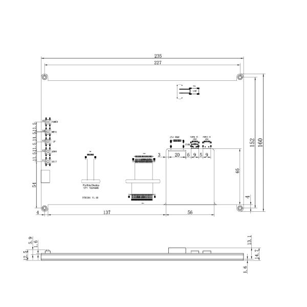 10.1 Inch Raspberry Pi Screen 1024X600 HDMI USB Touch Screen 450 cd/m2