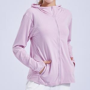 China Zipper long sleeve lady cool sports t-shirt fitness running yoga coat wholesale