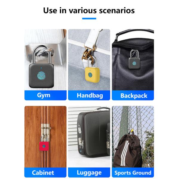 IP65 Smart Outdoor Padlock Mini Keyless Outdoor Fingerprint Padlock