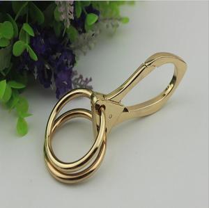 Custom special design handbag hardware zinc alloy 40 mm spring round gold snap hooks