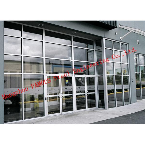 Aluminum Frame Sliding Double Glass Facade Doors For CBD Office or Exhibition Showroom