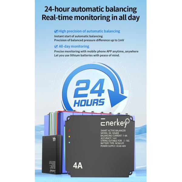 Enerkey Smart Active Balancer 16s 2a NCM/LFP Battery Balancing Board For Electric Scooter