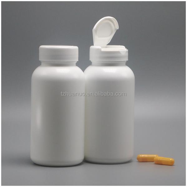 200mL Round Shape HDPE Plastic Pill Storage Bottle with Flip Over Lid and PE Material