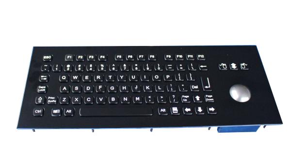 Quality IP65 durable vandal proof Black Metal Keyboard with optical trackball for kiosk keyboard for sale
