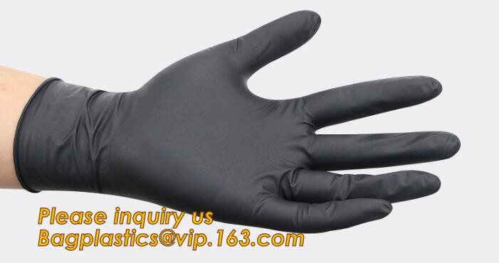 Medical Disposable Nitrile Coated Hand Gloves,Industrial Garden Working Resistant Disposable Nitrile Black Gloves BAGEAS
