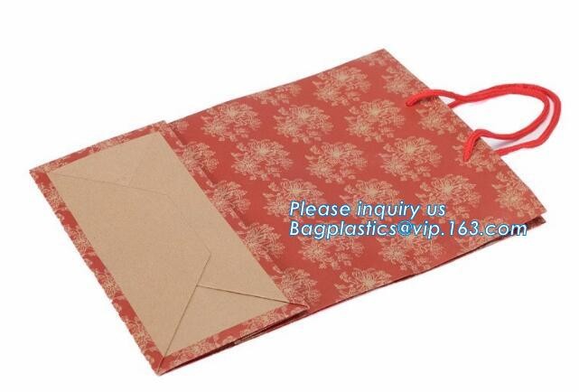 Custom paper bag with handle coated white paper bag printing pattern flower carrier bag,Flower carrier paper bags with d