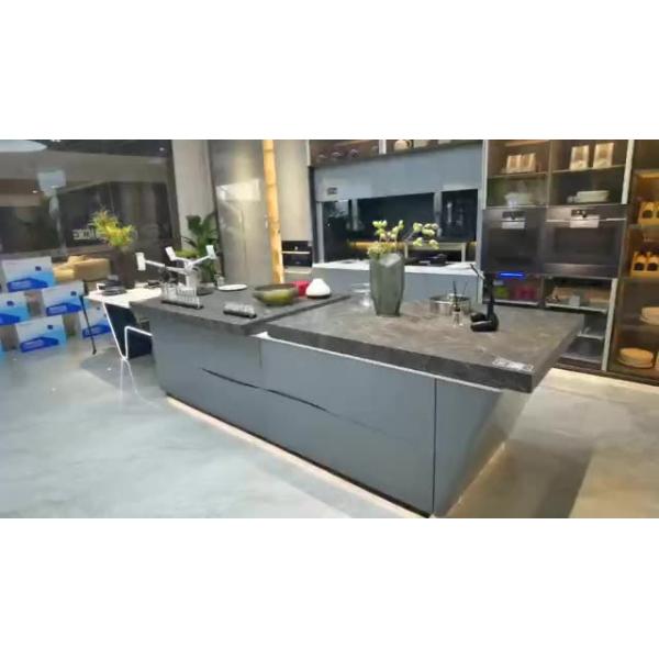 18mm Wood Island Kitchen Cabinets With Painted Island And Cultery Drawer SGS