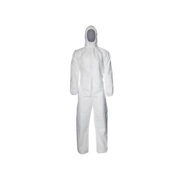 Eco Friendly Disposable Protective Coveralls Anti Germs Smooth Inner Lining