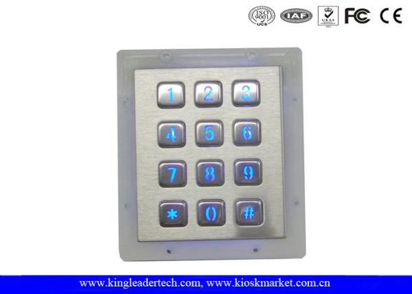 Panel Mount Numeric Backlit Metal Keypad With 12 Illuminated Keys For Access