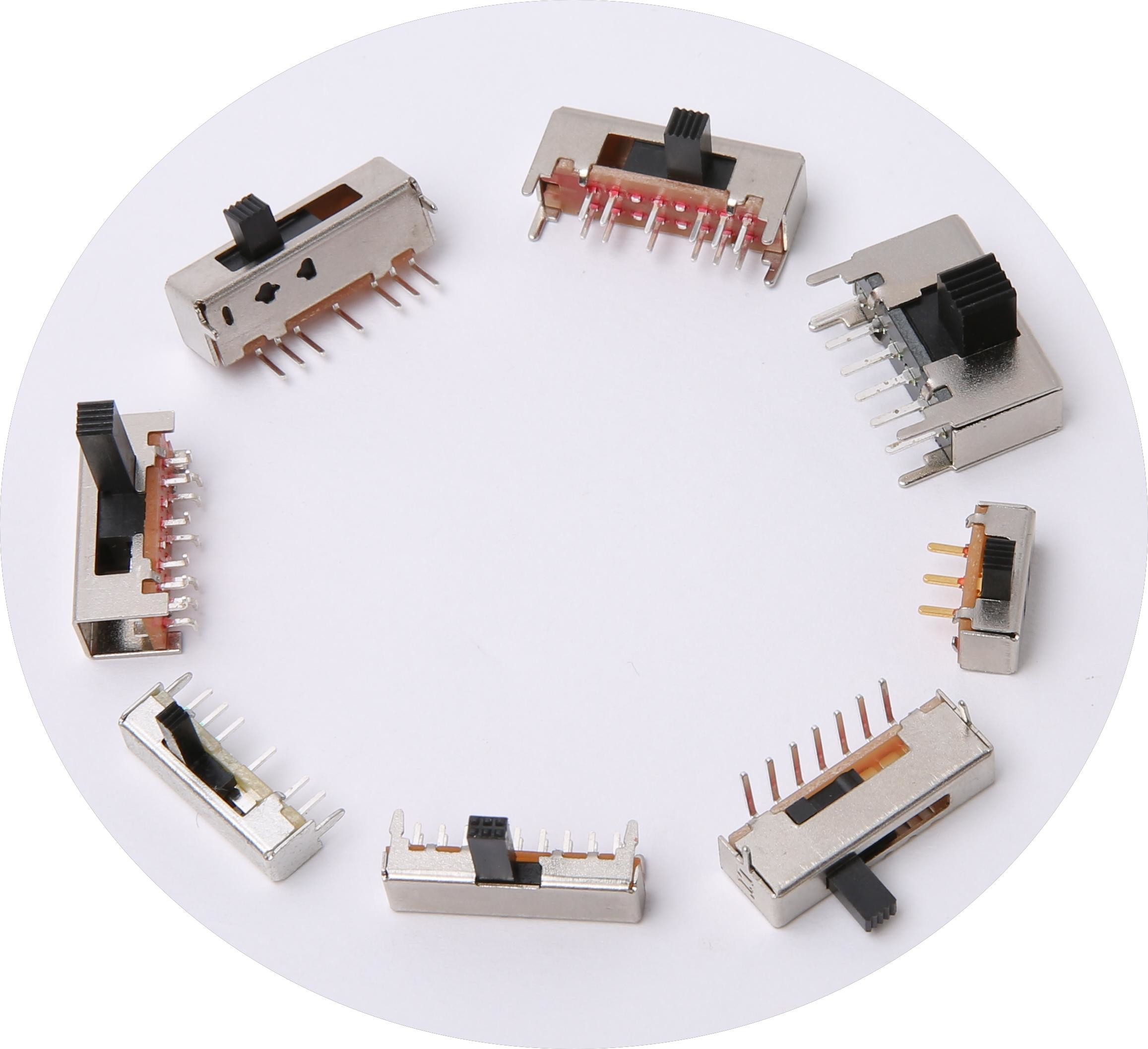 Smooth Miniature Slide Switch SPDT 1 Pole 5 Position SS15E11