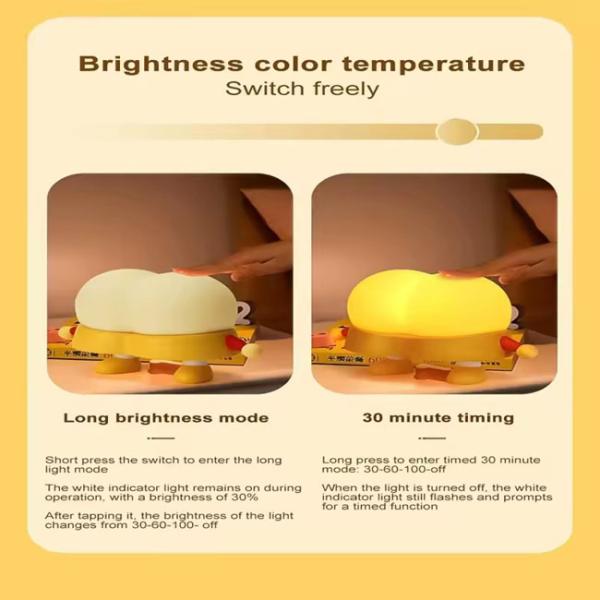 Silicone Led Night Light 3000K With 3 Speed Dimming And Warm Color Sleep Light
