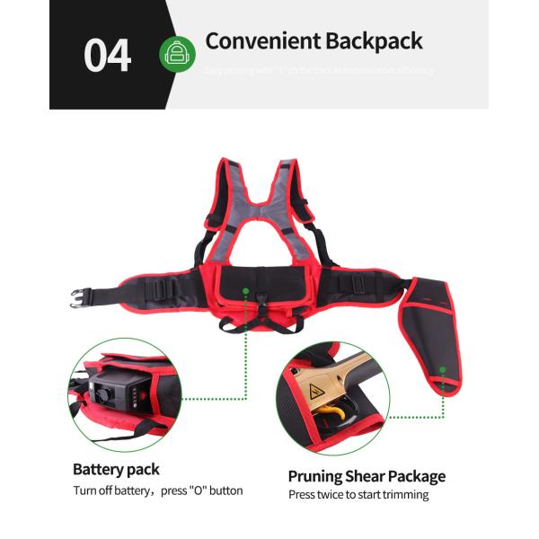 Swansoft 30mm 36V 45mm Lithium Battery Cordless Garden Pruner Scissors Electric Pruning Shear with Telescopic rod