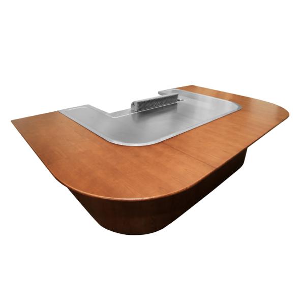 Quality Customizable Hibachi Grill Table With Wooden Tabletop Decoration for sale
