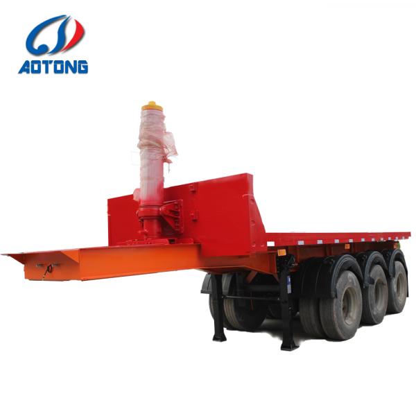 Japan Market Semi Truck Flatbed Trailer with 80T Max Payload and Hydraulic Ladder