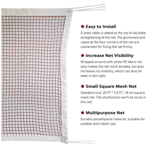 Pickleball Replacement Badminton Net Volleyball Tennis Net For Backyard