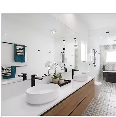 Designer Solid Wood Melamine LED Sensor Light Cabinet Prefab Modular Kitchen Cabinets