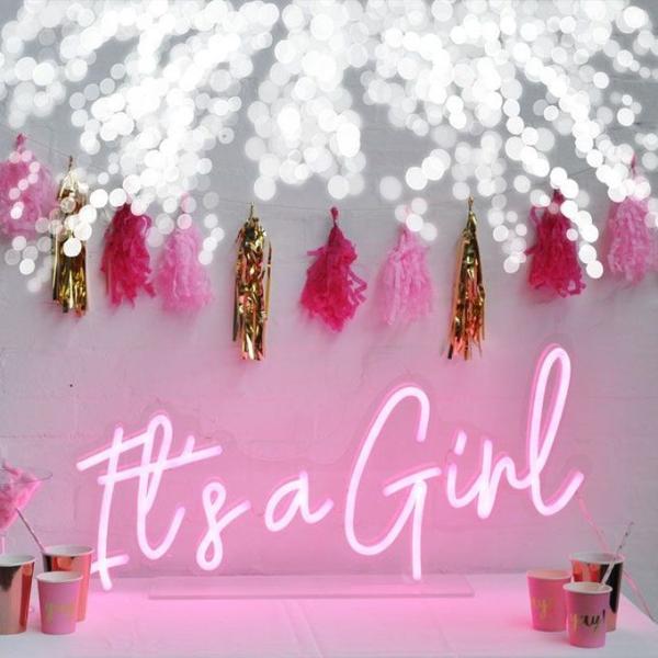 Rose Gold Happy Birthday Girls Air Shimmer Wall Party LED Custom Neon Light Sign Custom Letters