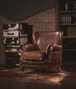 China classical antique leather single sofa,#K605 wholesale