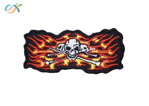China Punisher Skull Irregular Custom Motorcycle Patches With Merrow Edge wholesale