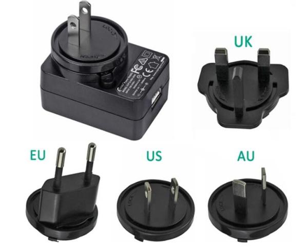 Quality US UK EU Multi Plug Charger Adapter Universal Plug In 12W 24V DC Power Supply for sale