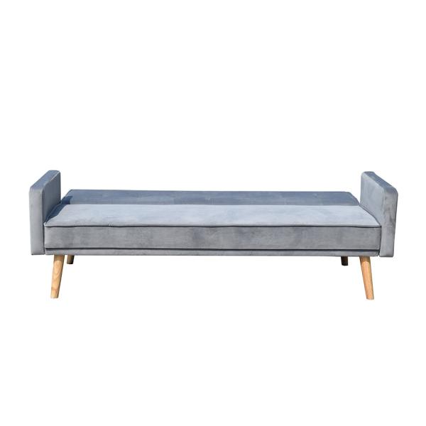 Modern Grey Fabric Sofa Bed Foldable Reclining Positions Europe Style