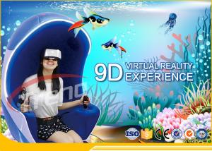 China Orange Luxury Seat Amusement Park 9D VR Simulator With 360 Degree Rotating Platform wholesale