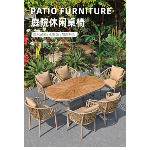 Luxury Nordic-Style Outdoor Furniture Premium Weatherproof Rattan Dining Set For Patio And Garden