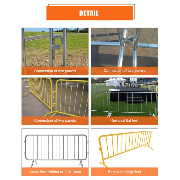 1.22meterx2.0meter crowd control barriers bridge base