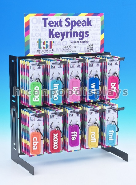 Metal Hook Accessories Display Stand Tabletop Custom Advertising Keyring Display Rack