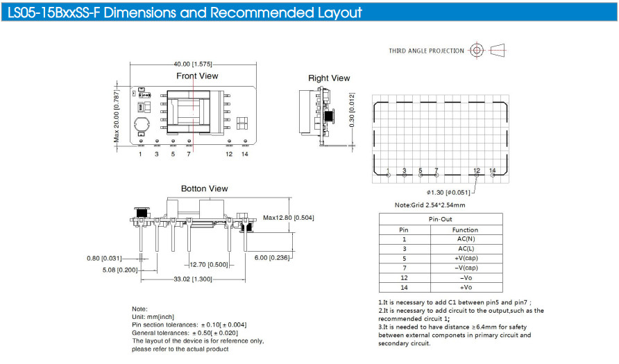 LS05-15B05SS LS05 5W Power AC DC Converter Power module power supply Electronics Components