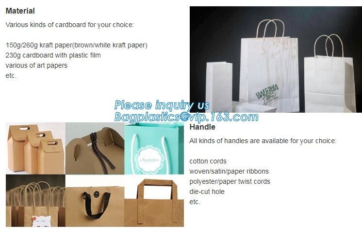 Customized Cut Printed Coated Paper Shopping Bag with Matt Lamination,rope handle custom logo printed white paper bag