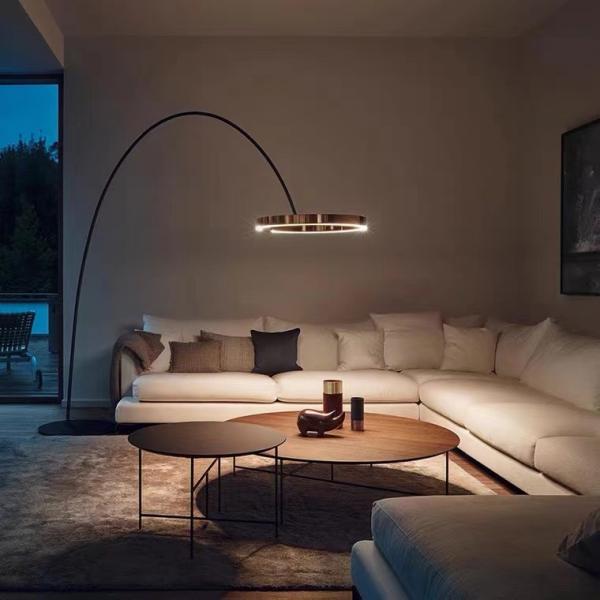 Nordic Fishing Circle Bedside Sofa Modern Gold led Bedroom Floor Lamp
