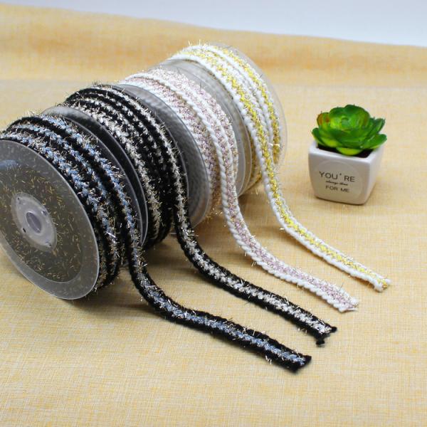 20KJ50 Polyester Metallic 1cm Crochet Braid Trim