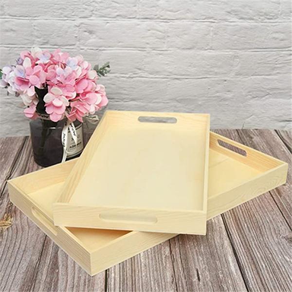 Quality Sustainable Sushi Wood Nested Serving Trays With Handles for sale