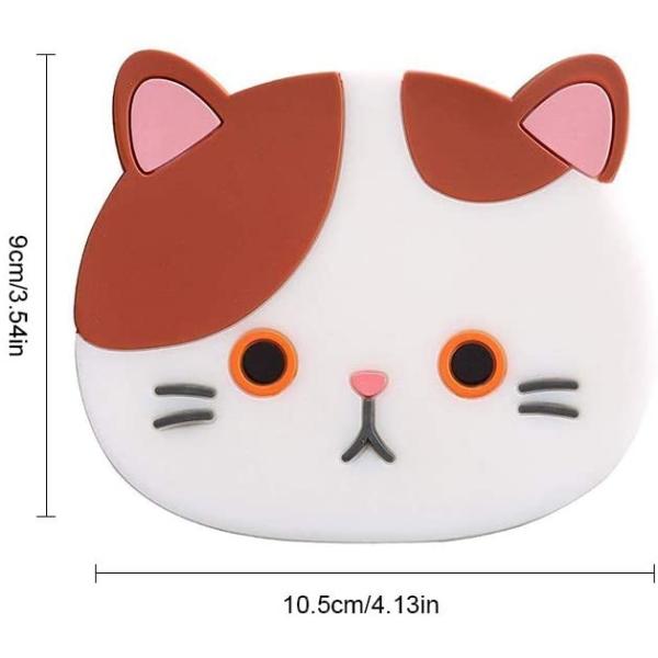 Minglu CM-005Cute Cartoon Cat Cup Coasters Mats Silicone Rubber Coaster for Wine, Glass, Tea, Housewarming Beverage, Drink, Beer