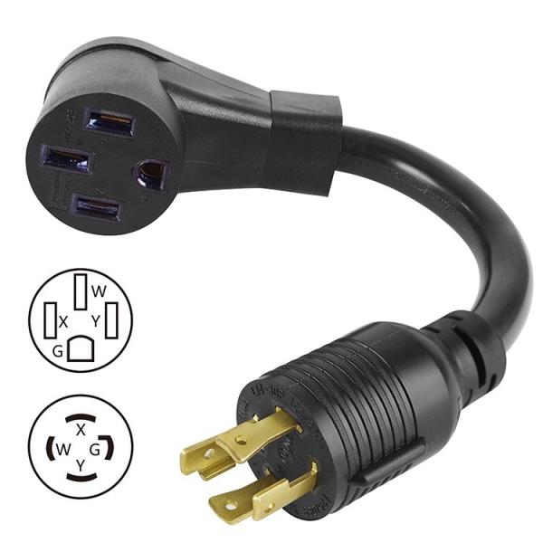 30 Amp Generator Inlet Box NEMA L14-30P Twist Lock Plug to 14-50R Adapter with