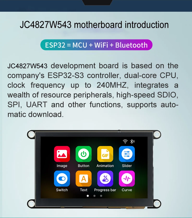 5V Touchscreen Operating Display with 480*272 Resolution and Lightweight Design