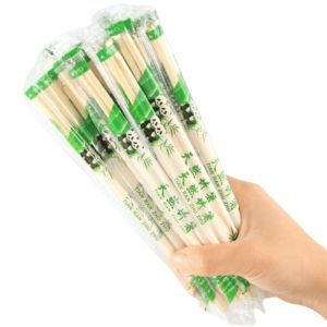 OPP Packing Bamboo Round Disposable Chopstick Custom Manufacturers Logo and