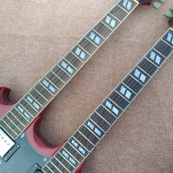Red EDS1275 Custom Shop double Neck Electric Guitar 6/12 strings Wholesale Musical Instruments