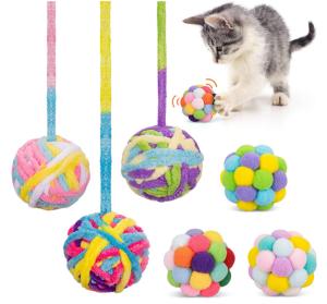 China Interactive Safe Chew Toys For Cats With Bell And Cat Fuzzy Balls wholesale