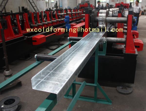 Quality C / Z Shape Automatic Changable Purlin Roll Forming Machine Hydraulic Punching Hole for European Customer for sale