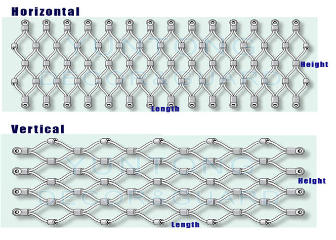 316 Stainless Steel Balustrade Wire Mesh 1.5mm 60x60mm Customized Size