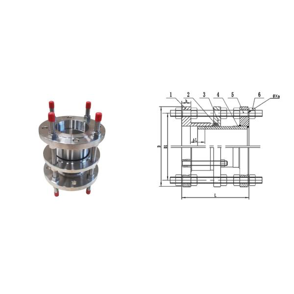 304 stainless steel C2F type detachable double flange loose sleeve force transmission expansion joint
