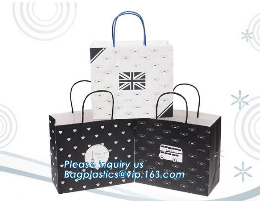 Custom paper bag with handle coated white paper bag printing pattern flower carrier bag,Flower carrier paper bags with d