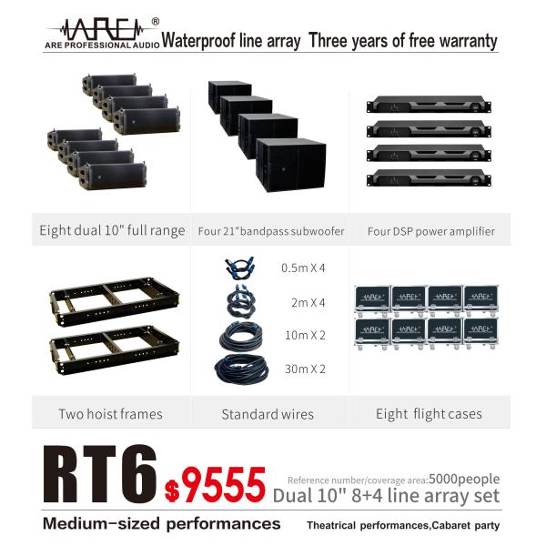 ARE AUDIO passive dual 10 inch premium outdoor line array speaker sound systems for camping